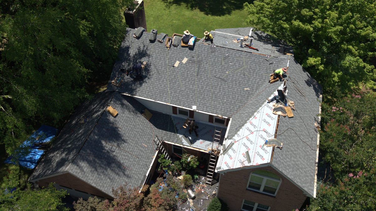 Roof tear-off and replacement in progress in Oak Ridge TN